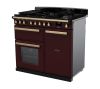 Rangemaster ESDL100DFPBOR/AB1 100cm Wide Dual Fuel Range Cooker - Bordeaux / Antique Brass - A Rated