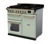 Rangemaster ESDL100DFPMNT/AB1 100cm Wide Dual Fuel Range Cooker - Mint / Antique Brass - A Rated
