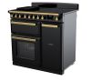 Rangemaster ESDL90EIPGBL/AB1 90cm Induction Range Cooker –Black Gloss / Antique Brass - A Rated