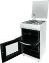 Statesman GTL50W 50cm Wide, Glass Lid Twin Cavity Gas Cooker, 4 Gas Burners In White