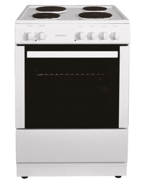 Statesman NAPIER60EW Single Cavity Electric Cooker, 4 Zones, 60cm Wide In White