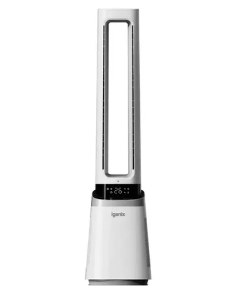 igenix IGFD02549W 41 Inch Bladeless Fan with Air Purifier, 2-in-1 Cooling Tower Fan