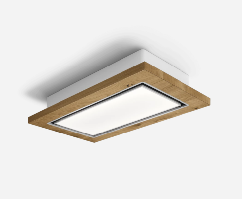 Elica LULL-AT-NAT-DO 120cm Wide Ceiling Integrated - Natural Oak Finish - A Rated, Duct Out Version
