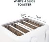 Pifco 204707 1400w 4 Slice Toaster n White